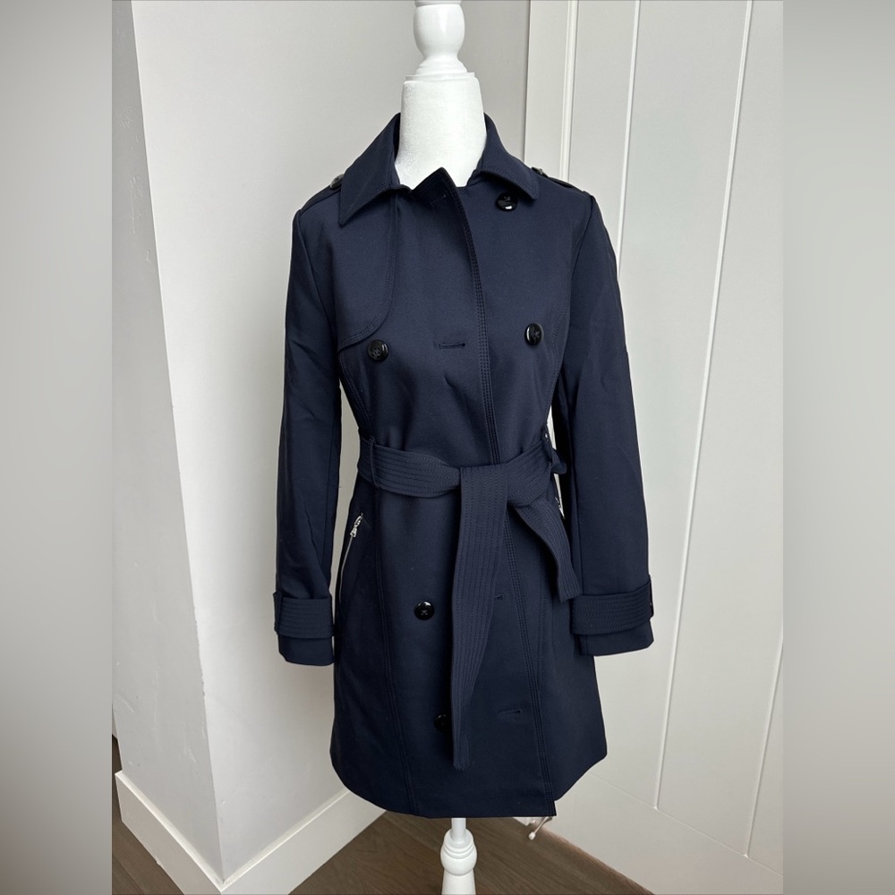 Express Dark Blue Women's Trench Coat